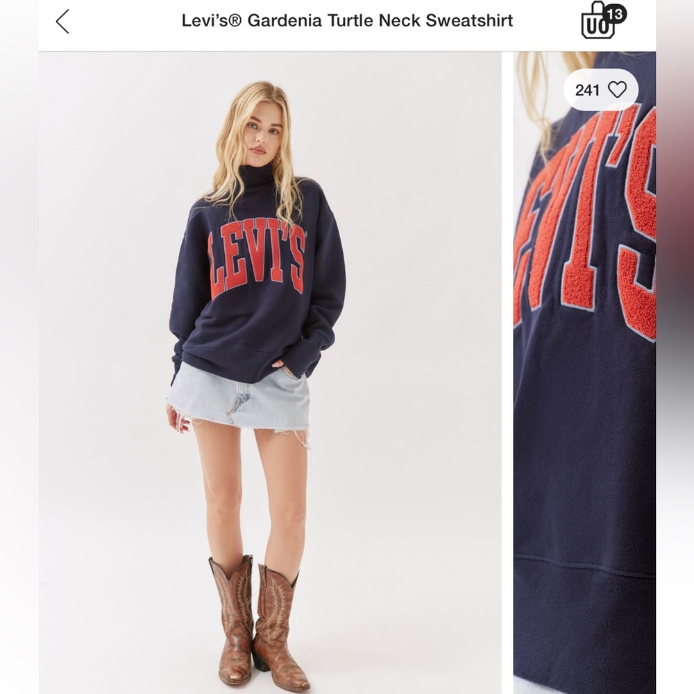 Urban Outfitters Navy and Red Sweatshirt